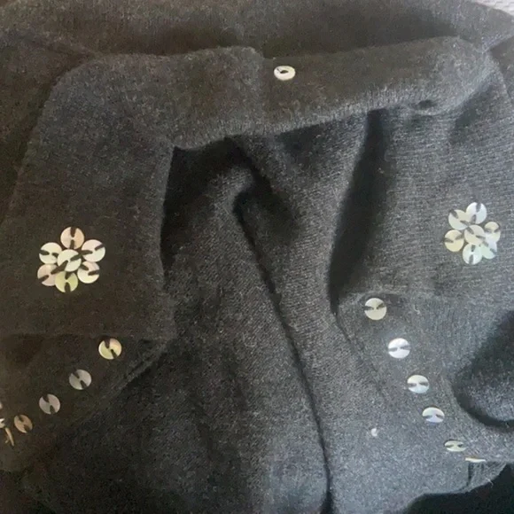 VINTAGE Lamb’s Wool Cardigan Open Front Jacket w Button Accents SUSAN MARTIN Sm - Picture 7 of 9